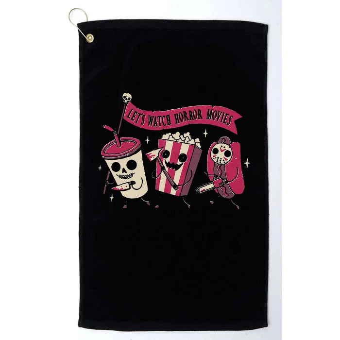 Lets Watch Horror Movies Funny Halloween Costume Platinum Collection Golf Towel