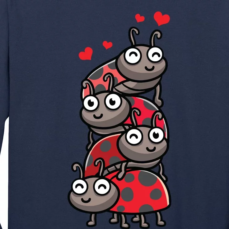 Ladybug With Hearts Bug Lover Tall Long Sleeve T-Shirt