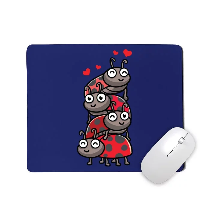 Ladybug With Hearts Bug Lover Mousepad