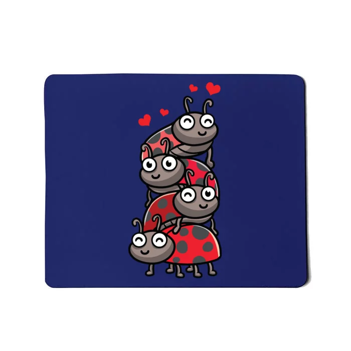 Ladybug With Hearts Bug Lover Mousepad