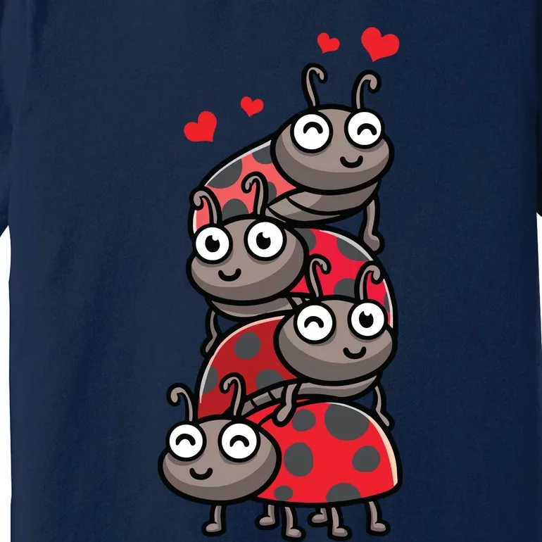 Ladybug With Hearts Bug Lover Premium T-Shirt