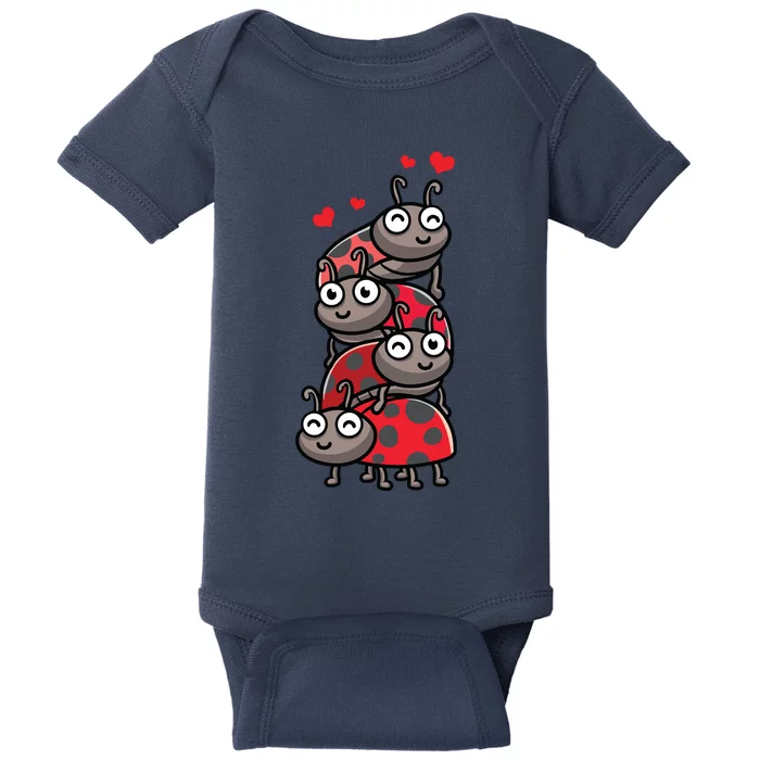 Ladybug With Hearts Bug Lover Baby Bodysuit