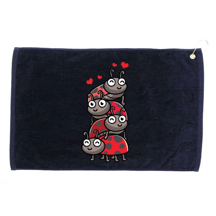 Ladybug With Hearts Bug Lover Grommeted Golf Towel