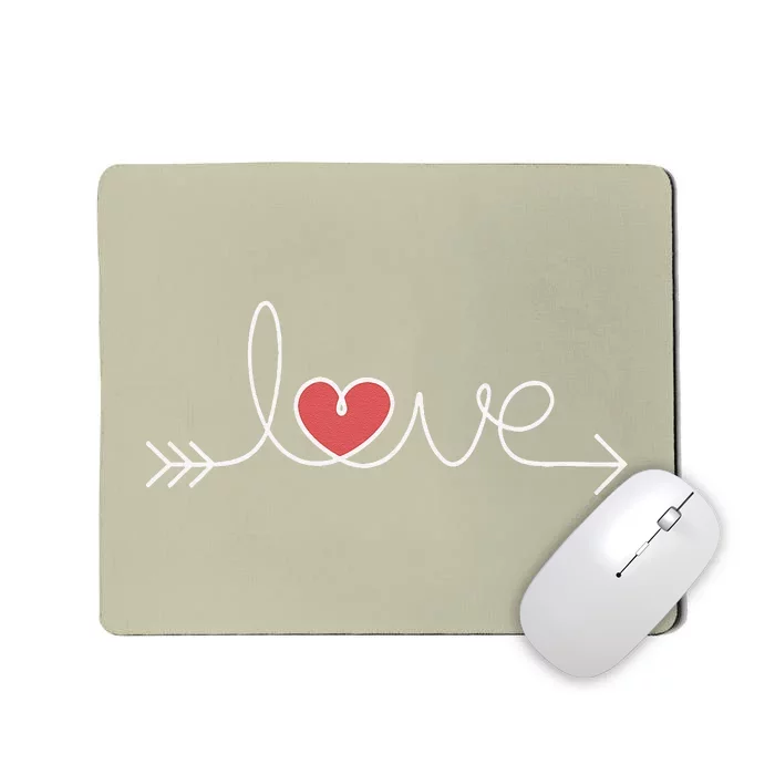 Love Women Heart Arrow Graphic Valentine's Day Mousepad