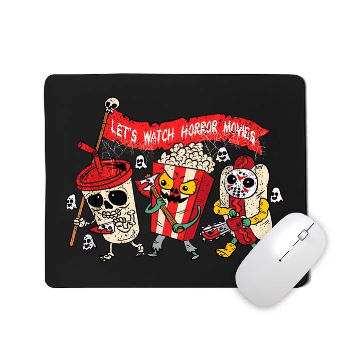 Lets Watch Horror Movies Funny Halloween Costume Hot Dog Mousepad