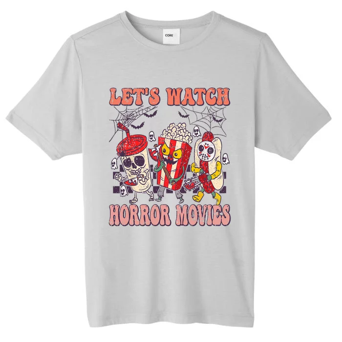 Lets Watch Horror Movies Halloween Funny Ghost Skeleton ChromaSoft Performance T-Shirt