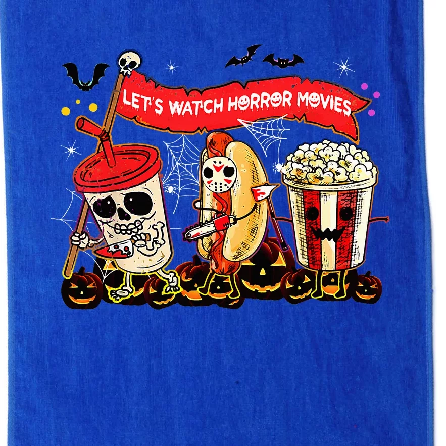 Lets Watch Horror Movies Halloween Funny Ghost Skeleton Platinum Collection Golf Towel