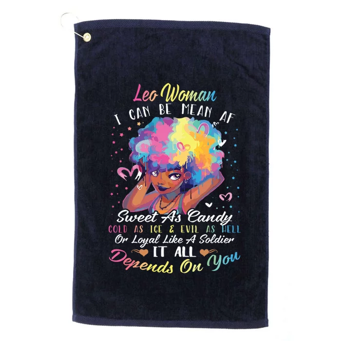 Leo Woman Im A Leo Girl Shirts For Women Platinum Collection Golf Towel