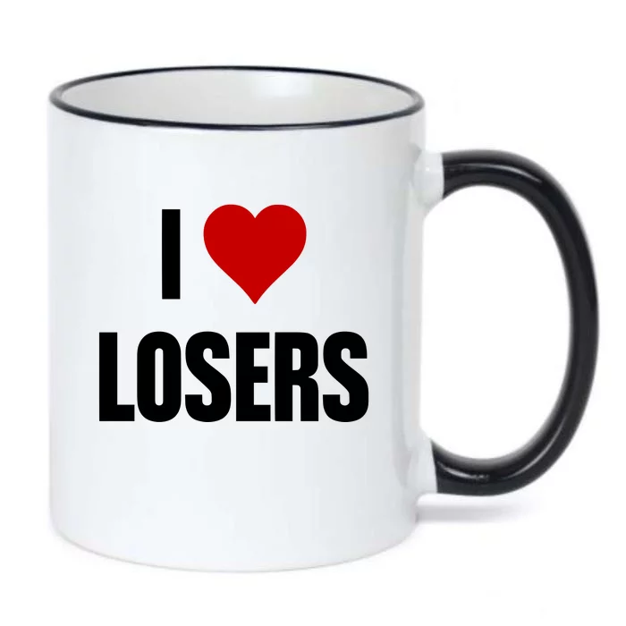 Linabob Wearing I Love Losers Black Color Changing Mug