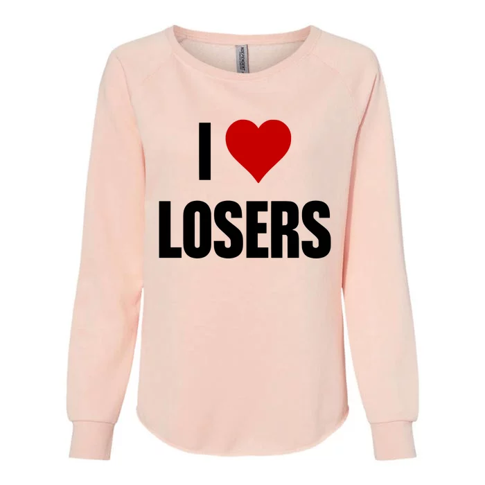 Linabob Wearing I Love Losers Womens California Wash Sweatshirt