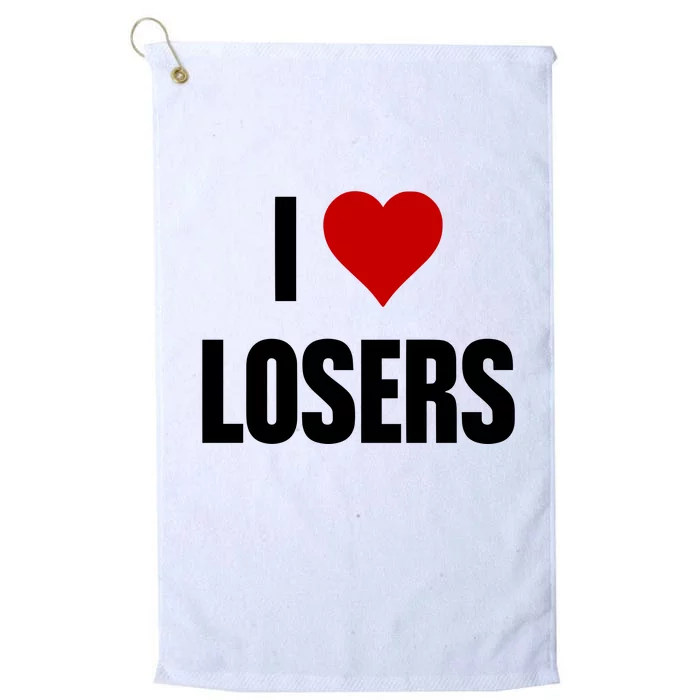 Linabob Wearing I Love Losers Platinum Collection Golf Towel