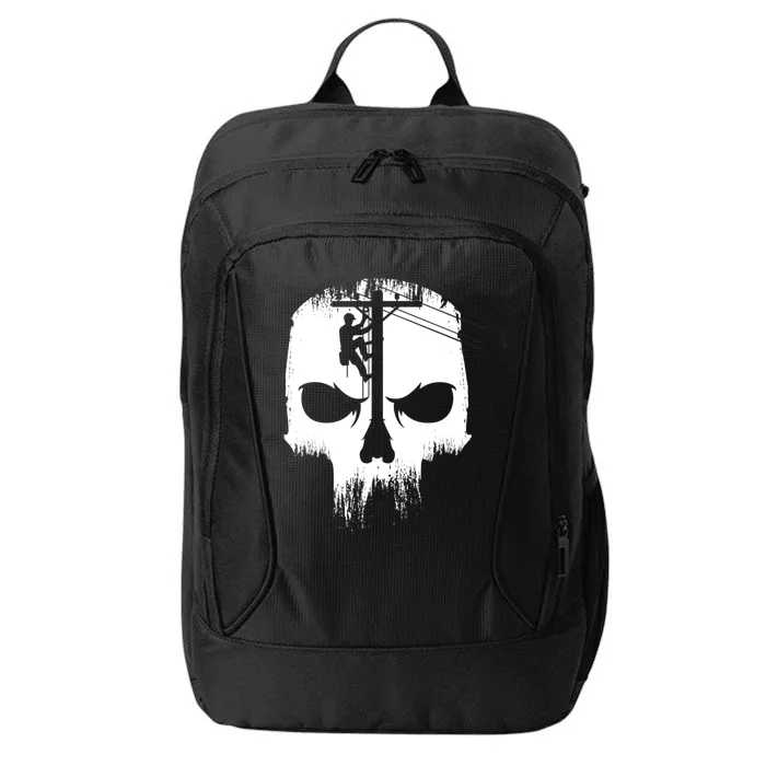 Lineman Worker Journeyman Skull Line Man Patriotic Labor Day City Backpack