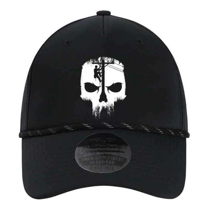 Lineman Worker Journeyman Skull Line Man Patriotic Labor Day Performance The Dyno Cap