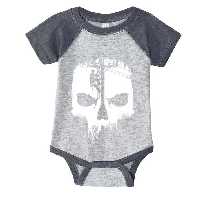 Lineman Worker Journeyman Skull Line Man Patriotic Labor Day Infant Baby Jersey Bodysuit