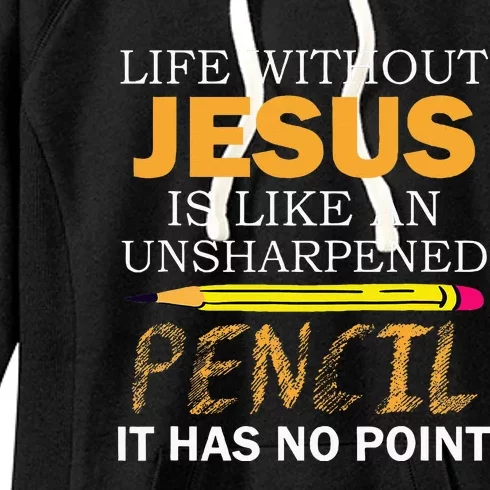 Life Without Jesus Funny Christian Religious Faith Women's Fleece Hoodie