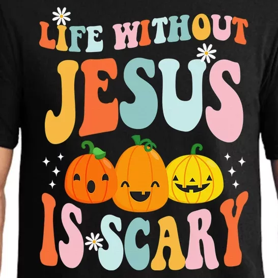 Life Without Jesus Is Scary Fun Halloween Pumpkin Christian Catholic Pajama Set