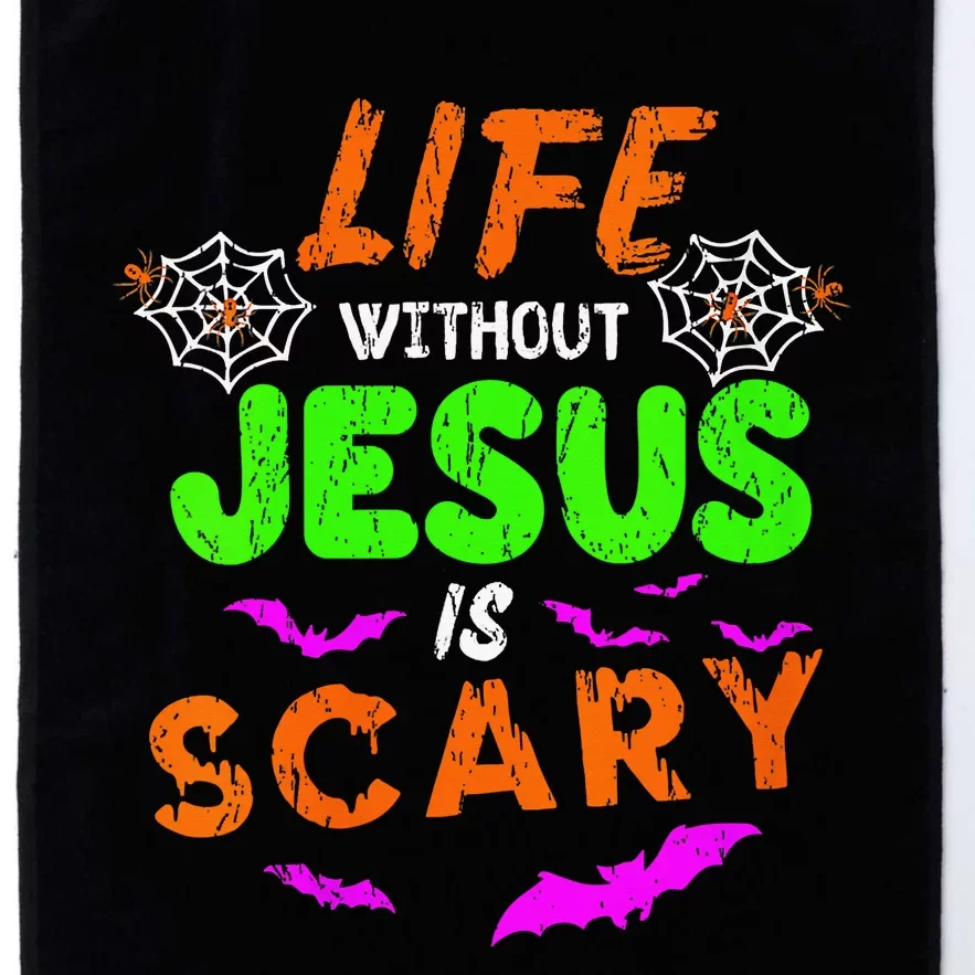 Life Without Jesus Is Scary Christian Halloween Humor Gifts Platinum Collection Golf Towel