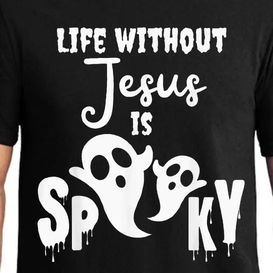 Life Without Jesus Is Spooky Ghost Christian Halloween Pajama Set