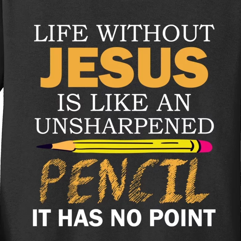 Life Without Jesus Funny Christian Religious Faith Kids Long Sleeve Shirt