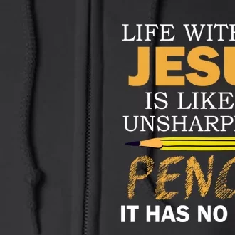 Life Without Jesus Funny Christian Religious Faith Full Zip Hoodie