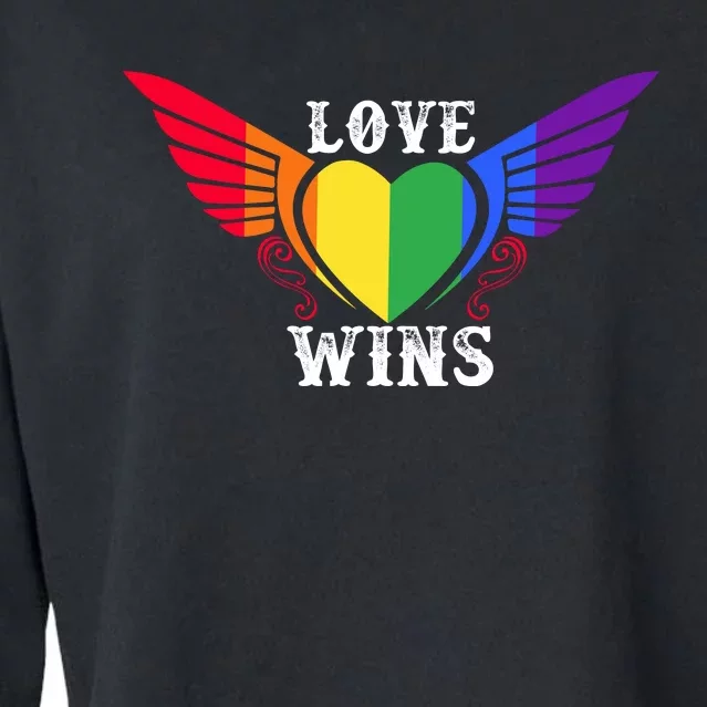 Love Wins Lgbt Pride Motif Cropped Pullover Crew