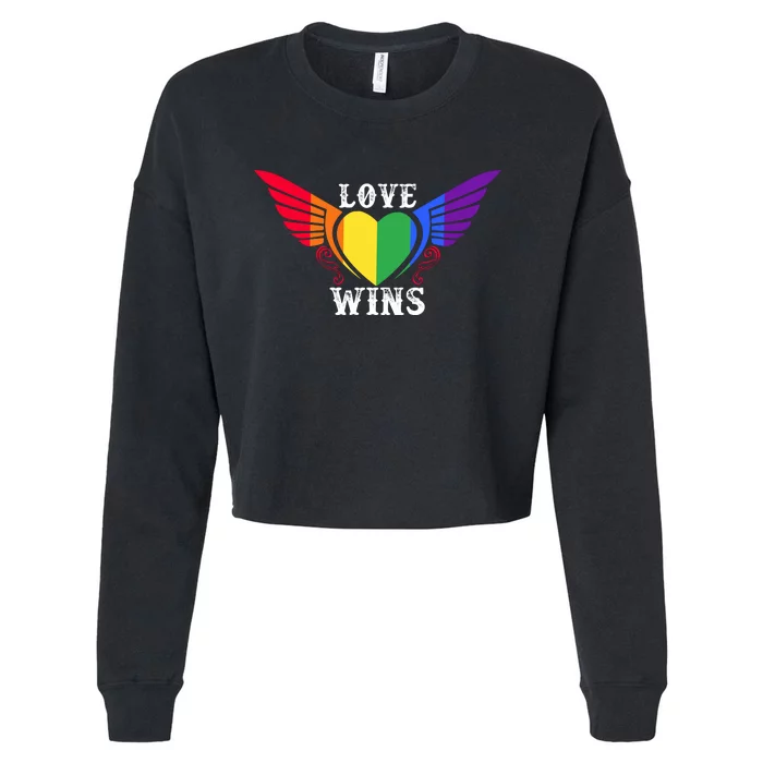 Love Wins Lgbt Pride Motif Cropped Pullover Crew