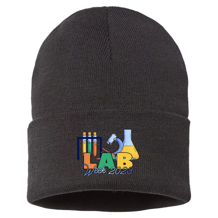 Lab Week Lab Life For Medical Laboratory Hospital Office Staff Sustainable Knit Beanie