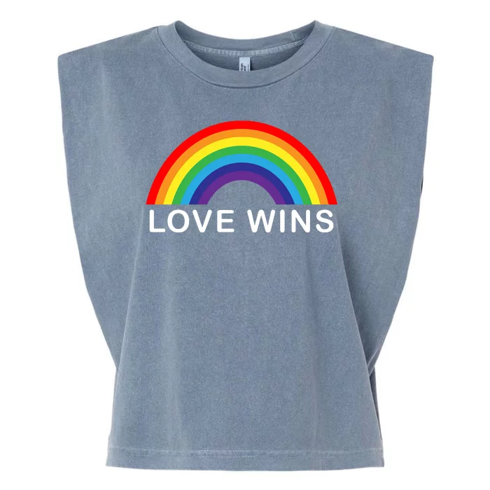 Love Wins Lgbtq Pride Month Rainbow Garment-Dyed Women's Muscle Tee