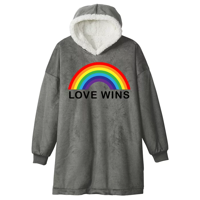 Love Wins Lgbtq Pride Month Rainbow Hooded Wearable Blanket