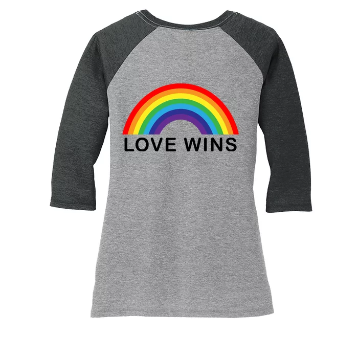 Love Wins Lgbtq Pride Month Rainbow Women's Tri-Blend 3/4-Sleeve Raglan Shirt