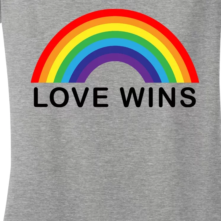 Love Wins Lgbtq Pride Month Rainbow Women's V-Neck T-Shirt