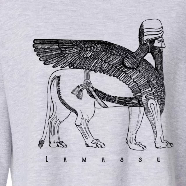 Lamassu Winged Lion Assyrian Sumerian Mesopotamia Gift Cropped Pullover Crew