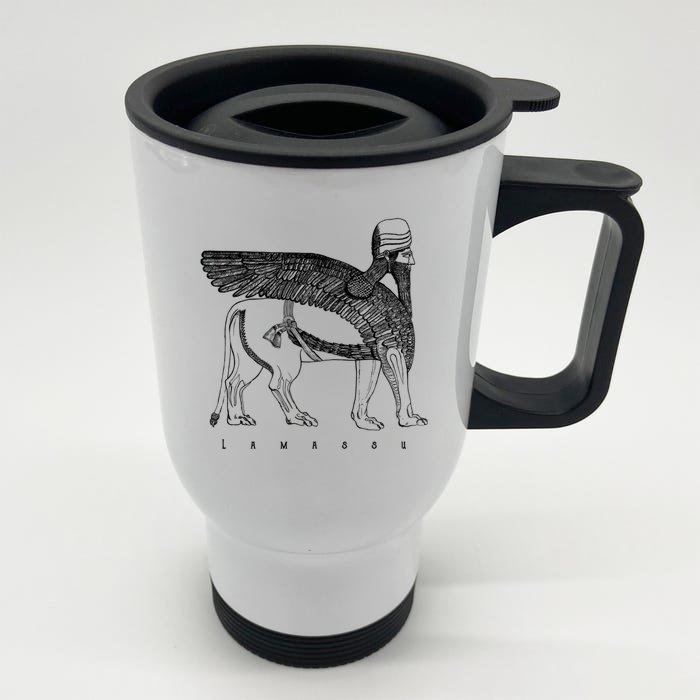 Lamassu Winged Lion Assyrian Sumerian Mesopotamia Gift Front & Back Stainless Steel Travel Mug