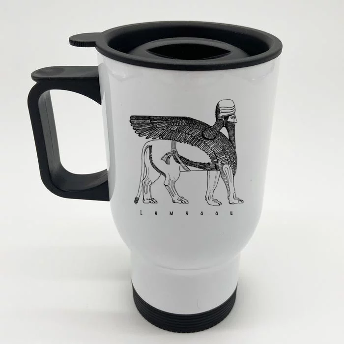 Lamassu Winged Lion Assyrian Sumerian Mesopotamia Gift Front & Back Stainless Steel Travel Mug