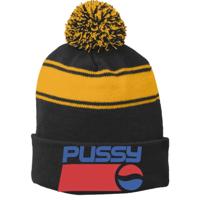 Lesbian Wlw Lgbt Pride Month Lesbian Pride Stripe Pom Pom Beanie