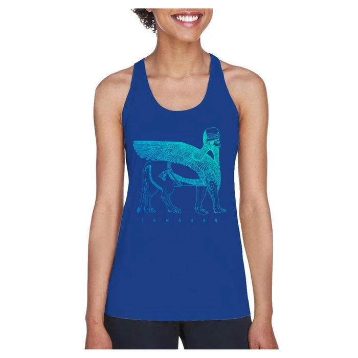 Lamassu Winged Lion Assyrian Sumerian Mesopotamia Gift Women's Racerback Tank