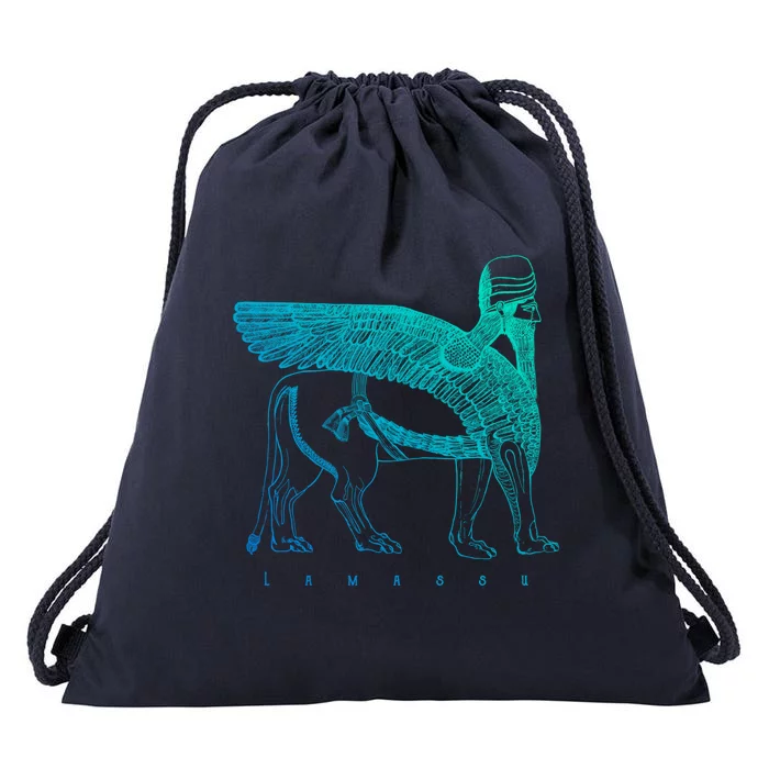 Lamassu Winged Lion Assyrian Sumerian Mesopotamia Gift Drawstring Bag