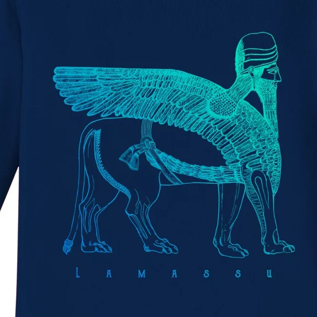 Lamassu Winged Lion Assyrian Sumerian Mesopotamia Gift Baby Long Sleeve Bodysuit