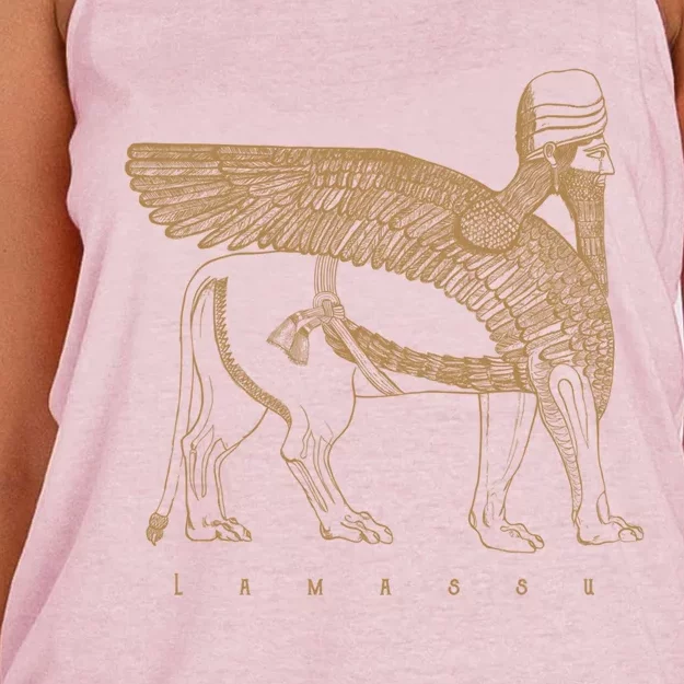 Lamassu Winged Lion Assyrian Sumerian Mesopotamia Gift Women's Knotted Racerback Tank