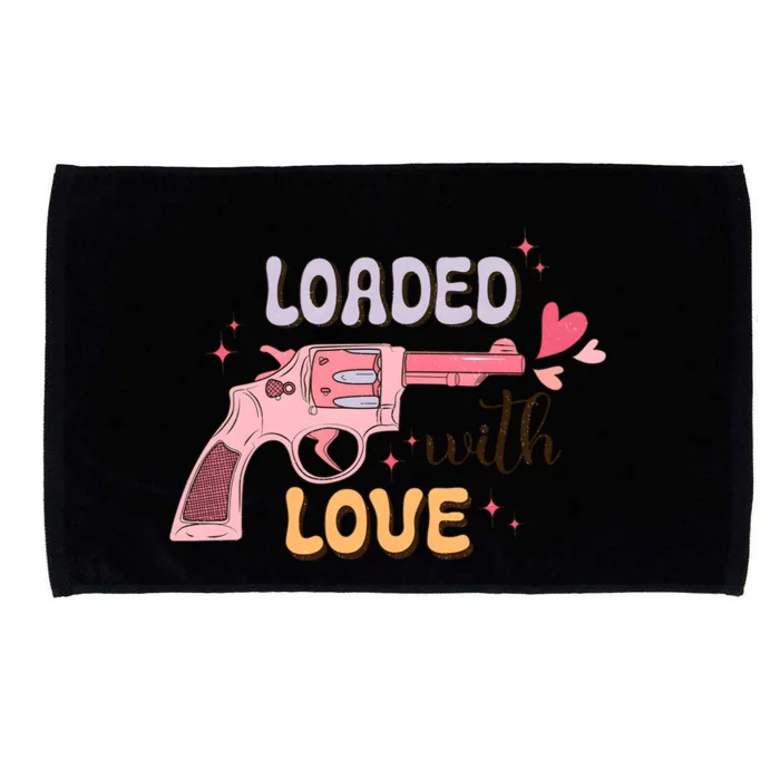 Loaded With Love Funny Valentines Day Microfiber Hand Towel