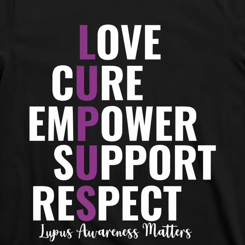 Lupus Warrior Love Cure Empower Support Respect T-Shirt