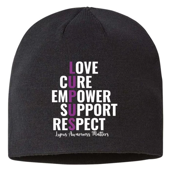 Lupus Warrior Love Cure Empower Support Respect 8 1/2in Sustainable Knit Beanie