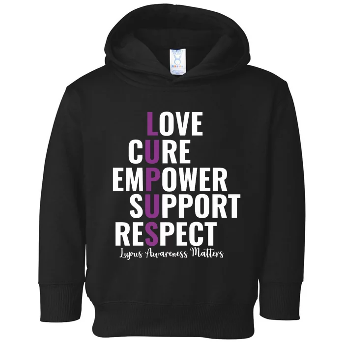 Lupus Warrior Love Cure Empower Support Respect Toddler Hoodie