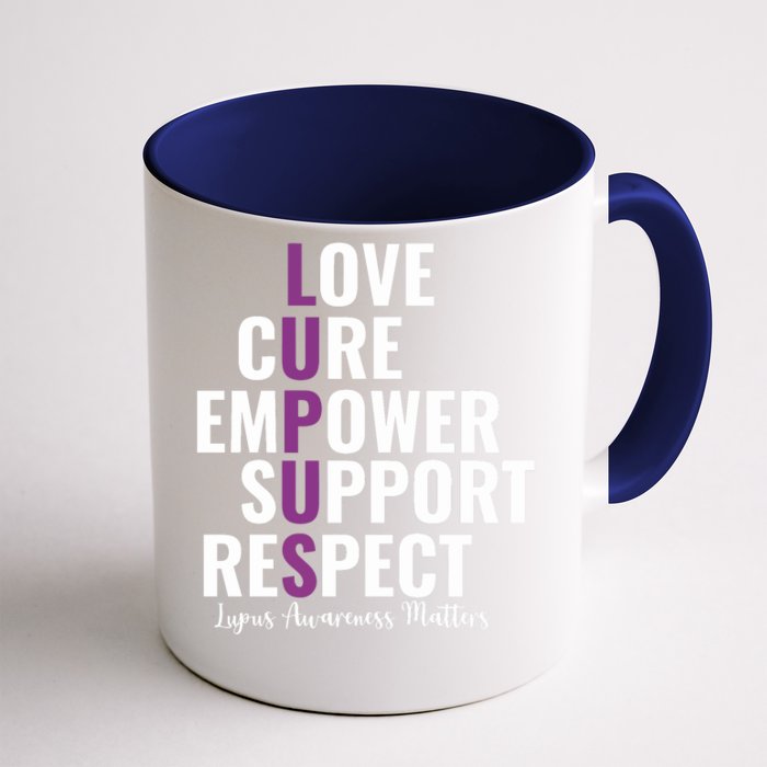 Lupus Warrior Love Cure Empower Support Respect Front & Back Coffee Mug