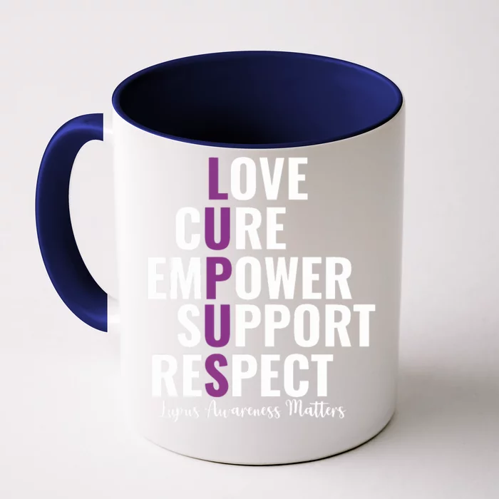 Lupus Warrior Love Cure Empower Support Respect Front & Back Coffee Mug