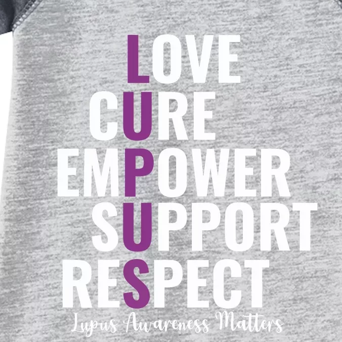 Lupus Warrior Love Cure Empower Support Respect Infant Baby Jersey Bodysuit