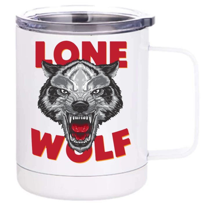 Lone Wolf Front & Back 12oz Stainless Steel Tumbler Cup