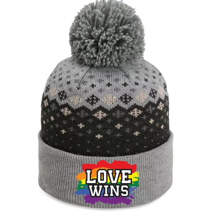 Love Wins Lgbt Pride Gay Lesbian Lgbtq Gender Hu Rights Meaningful Gift The Baniff Cuffed Pom Beanie