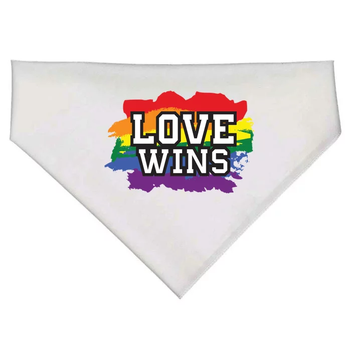 Love Wins Lgbt Pride Gay Lesbian Lgbtq Gender Hu Rights Meaningful Gift USA-Made Doggie Bandana