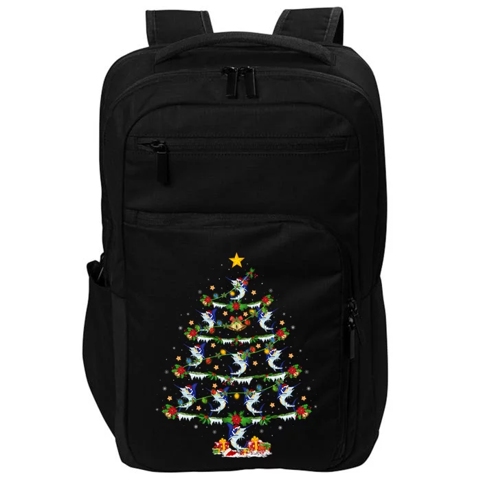 Lighting White Marlin Christmas Tree White Marlin Fish Lover Impact Tech Backpack